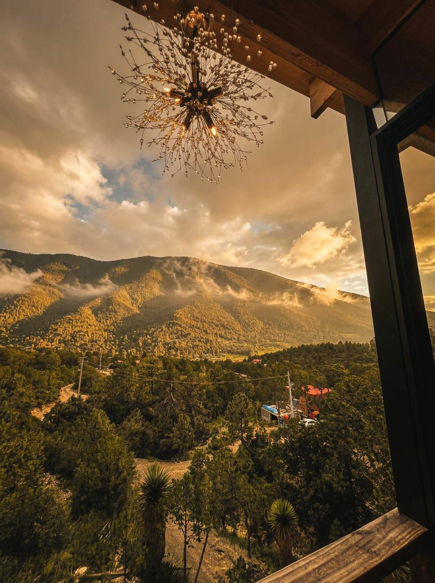 Vista panorámica de la sierra desde la cabaña
